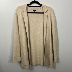 Talbots Cream Open Front Cardigan